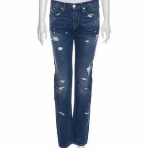 3x1 midrise straight leg jeans size M (US 28) distressed medium wash